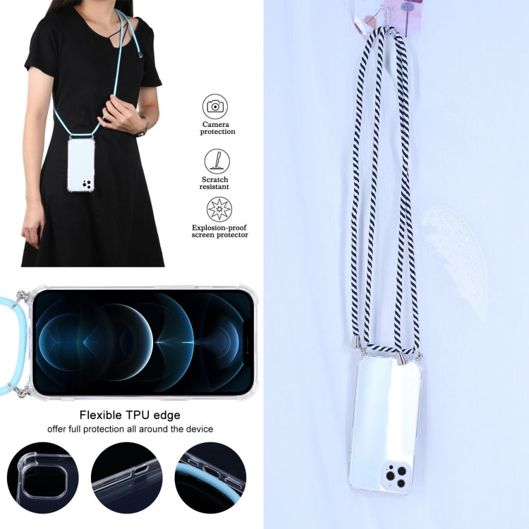 For iPhone 13 Pro Max Four-corner Shockproof Transparent TPU Protective Case with Lanyard