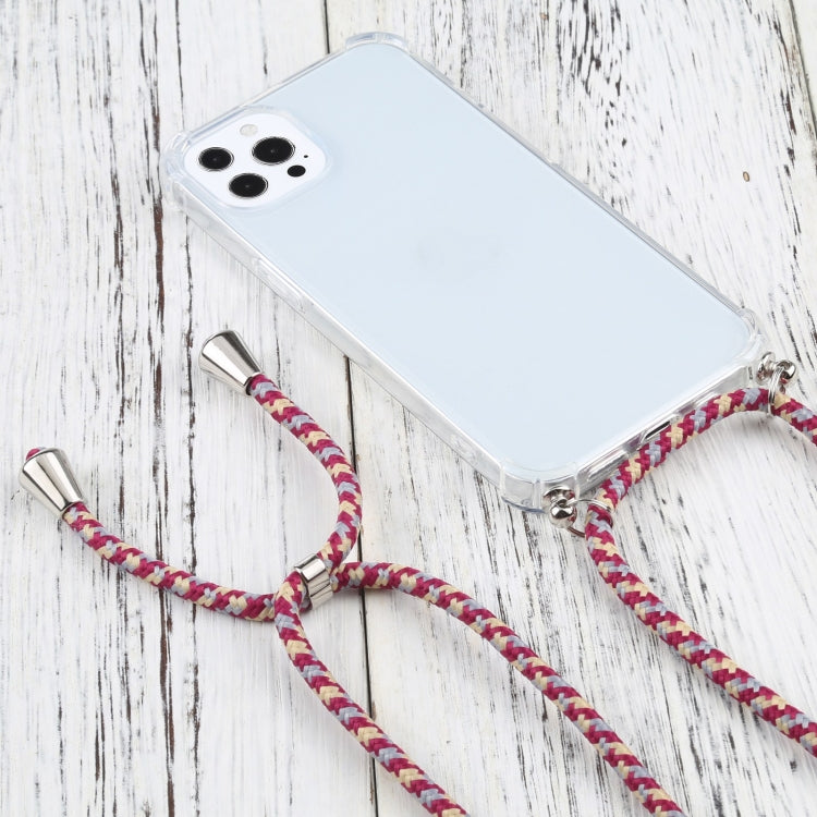 For iPhone 13 Pro Max Four-corner Shockproof Transparent TPU Protective Case with Lanyard