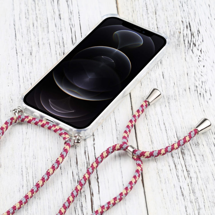 For iPhone 13 Pro Max Four-corner Shockproof Transparent TPU Protective Case with Lanyard