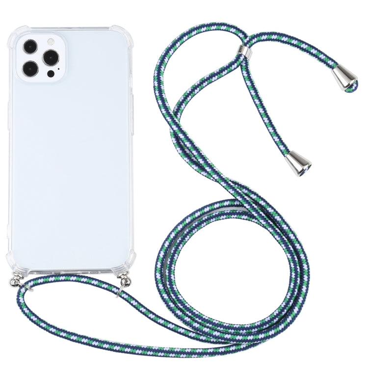 For iPhone 13 Pro Max Four-corner Shockproof Transparent TPU Protective Case with Lanyard