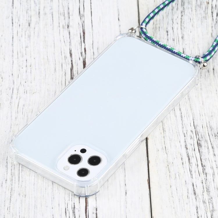 For iPhone 13 Pro Max Four-corner Shockproof Transparent TPU Protective Case with Lanyard