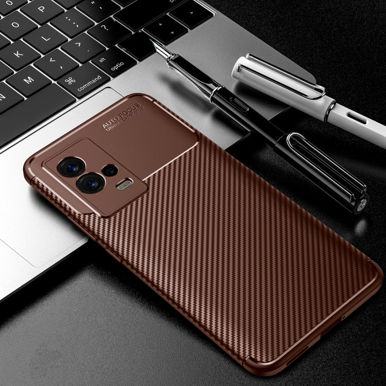 For vivo iQOO 8 Carbon Fiber Texture Shockproof TPU Case