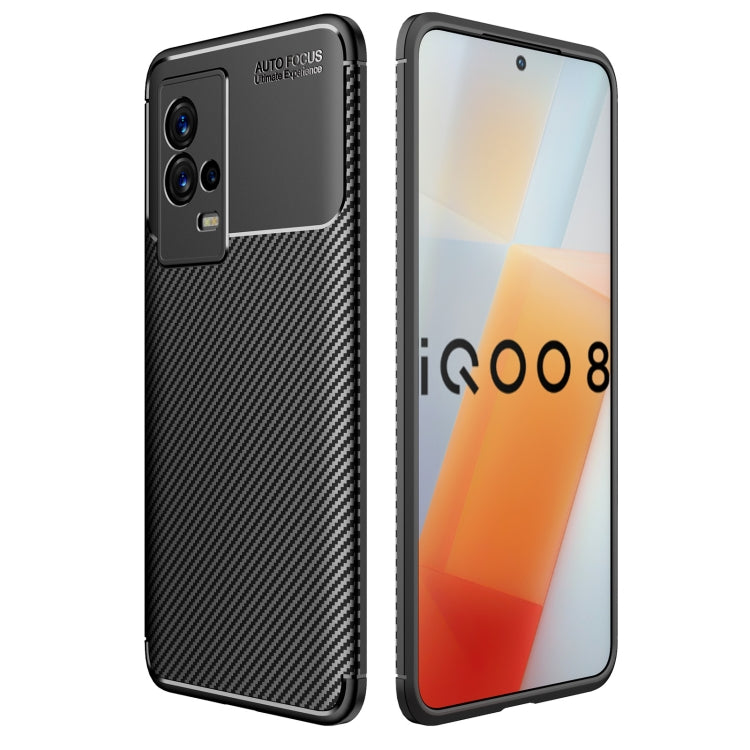 For vivo iQOO 8 Carbon Fiber Texture Shockproof TPU Case