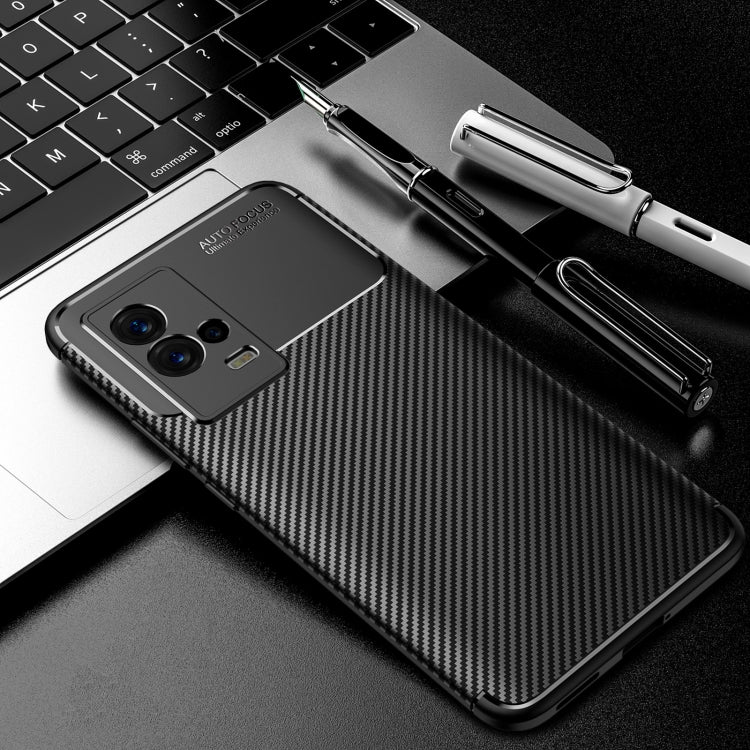 For vivo iQOO 8 Carbon Fiber Texture Shockproof TPU Case