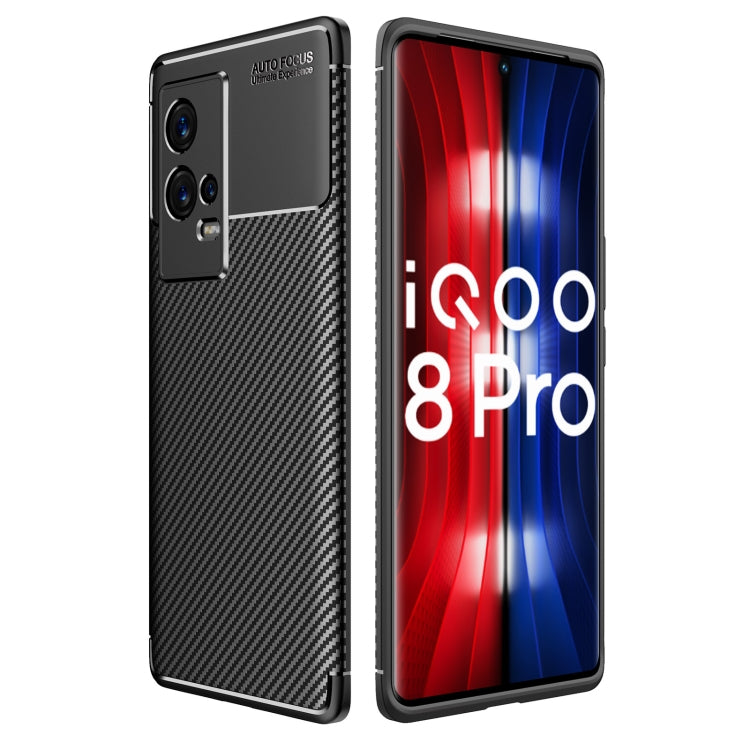 For vivo iQOO 8 Pro Carbon Fiber Texture Shockproof TPU Case