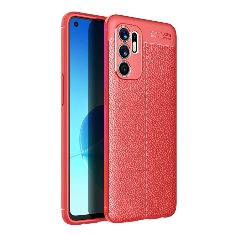 For OPPO Reno6 4G (Indonesia) Litchi Texture TPU Shockproof Case