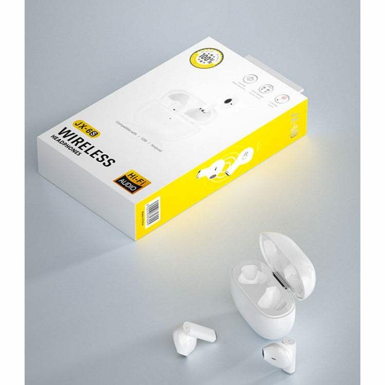 JX-6S Intelligent Noise Reduction Touch Bluetooth Earphone with Charging Box, Support Automatic Connection