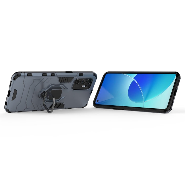 For OPPO Reno6 4G PC + TPU Shockproof Protective Case with Magnetic Ring Holder