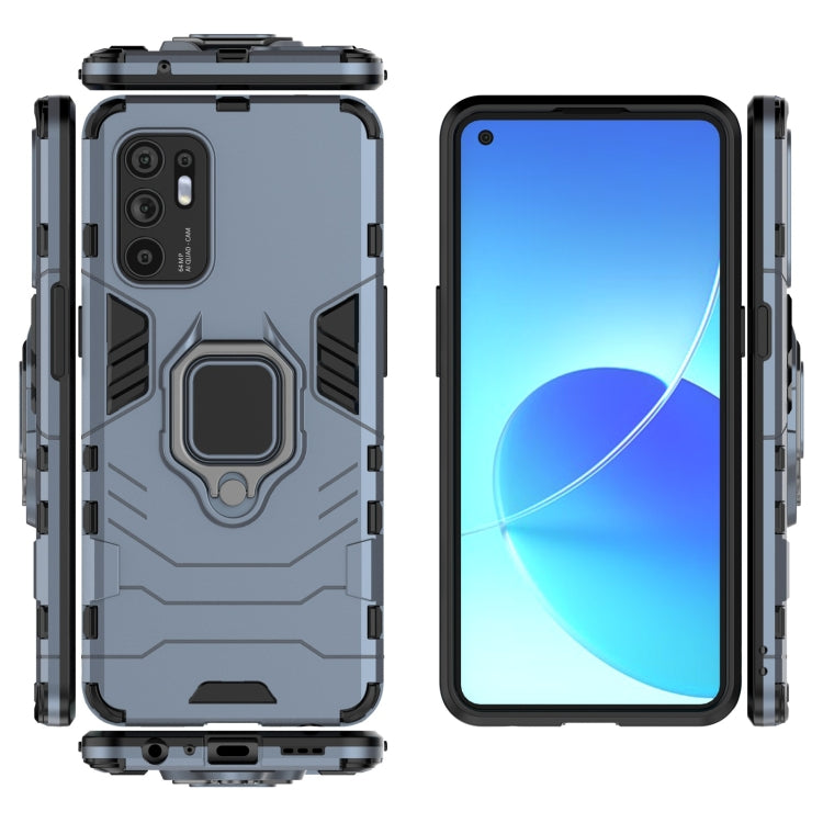 For OPPO Reno6 4G PC + TPU Shockproof Protective Case with Magnetic Ring Holder