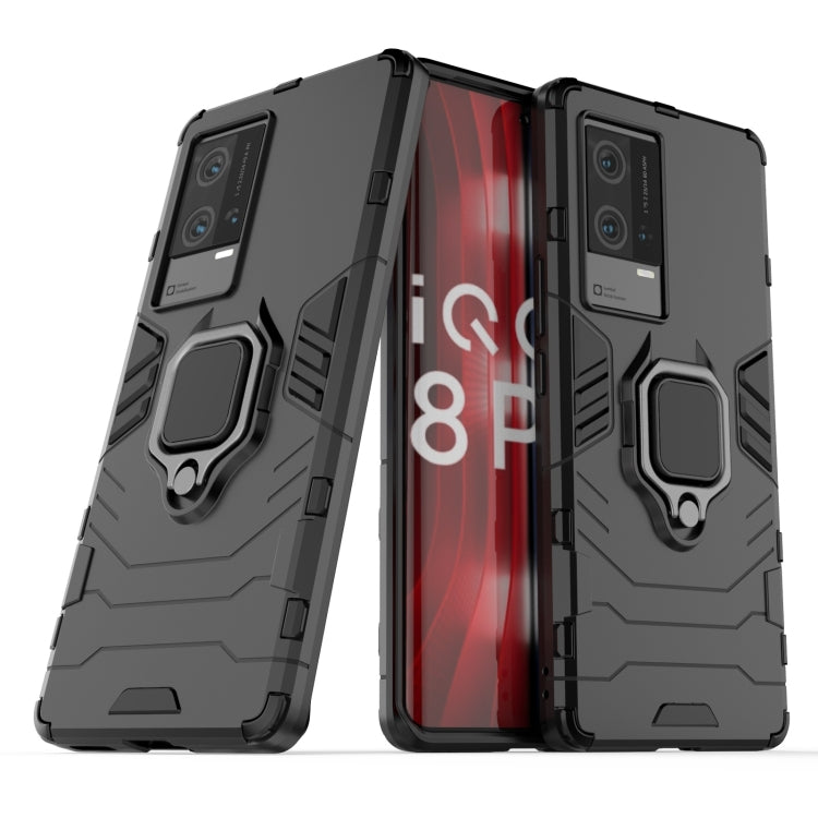 For vivo iQOO 8 Pro PC + TPU Shockproof Protective Case with Magnetic Ring Holder