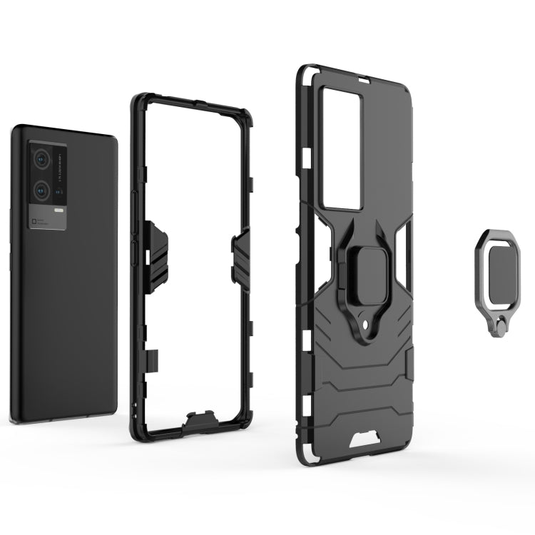 For vivo iQOO 8 Pro PC + TPU Shockproof Protective Case with Magnetic Ring Holder