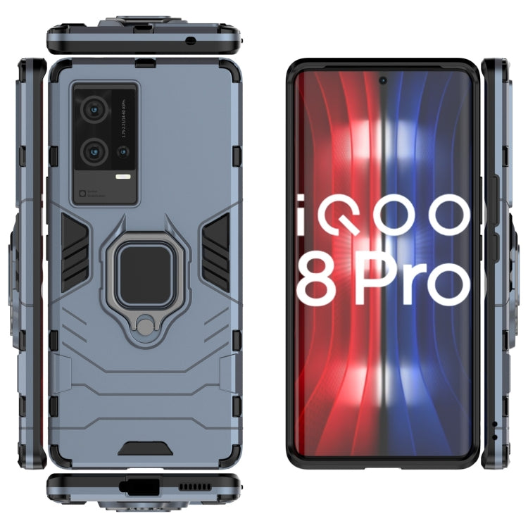 For vivo iQOO 8 Pro PC + TPU Shockproof Protective Case with Magnetic Ring Holder