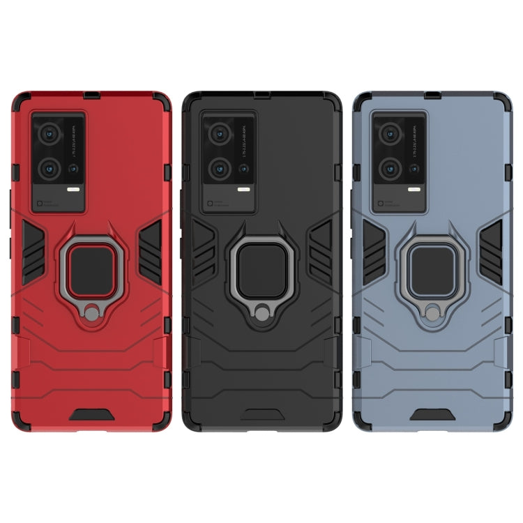 For vivo iQOO 8 Pro PC + TPU Shockproof Protective Case with Magnetic Ring Holder