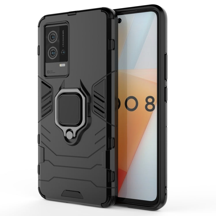 For vivo iQOO 8 PC + TPU Shockproof Protective Case with Magnetic Ring Holder
