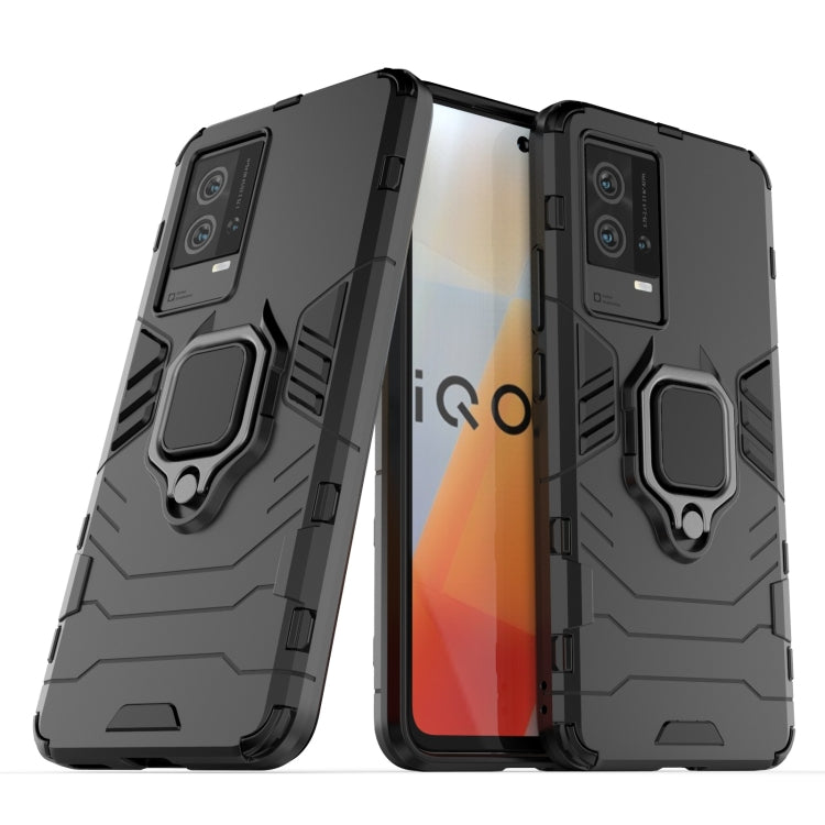 For vivo iQOO 8 PC + TPU Shockproof Protective Case with Magnetic Ring Holder