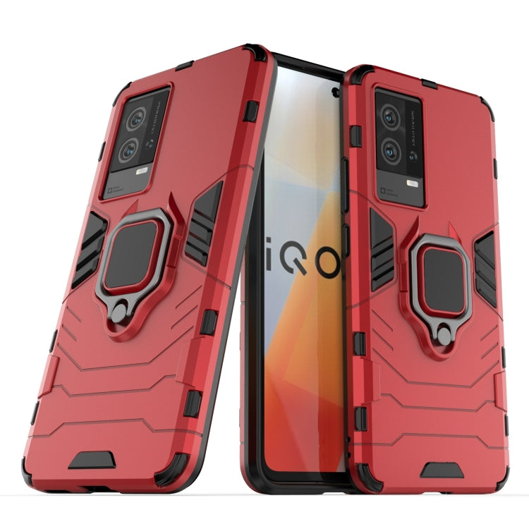 For vivo iQOO 8 PC + TPU Shockproof Protective Case with Magnetic Ring Holder