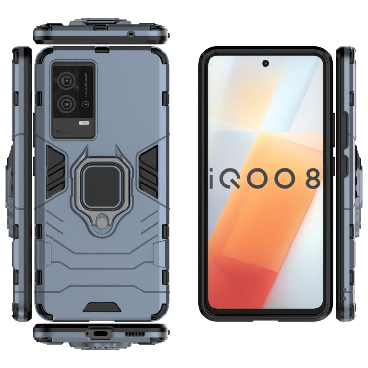For vivo iQOO 8 PC + TPU Shockproof Protective Case with Magnetic Ring Holder