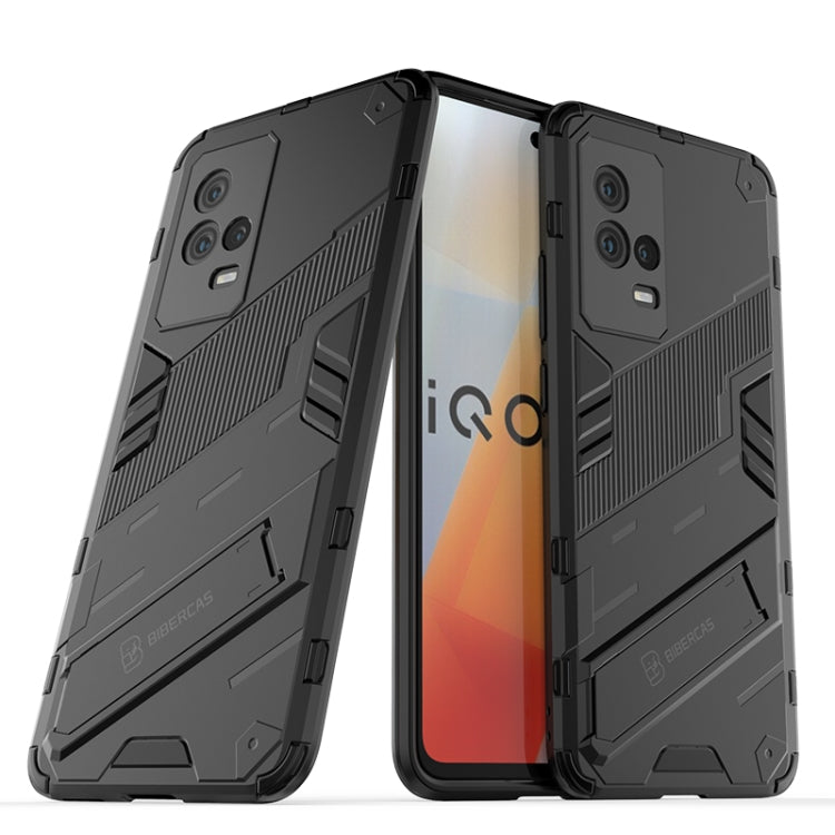 For vivo iQOO 8 Punk Armor 2 in 1 PC + TPU Shockproof Case with Invisible Holder