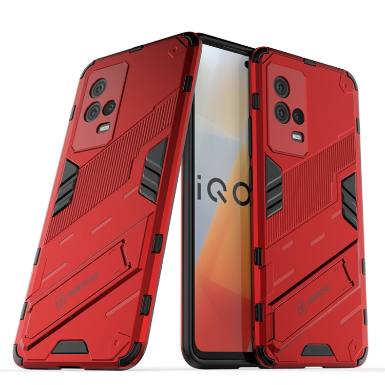 For vivo iQOO 8 Punk Armor 2 in 1 PC + TPU Shockproof Case with Invisible Holder