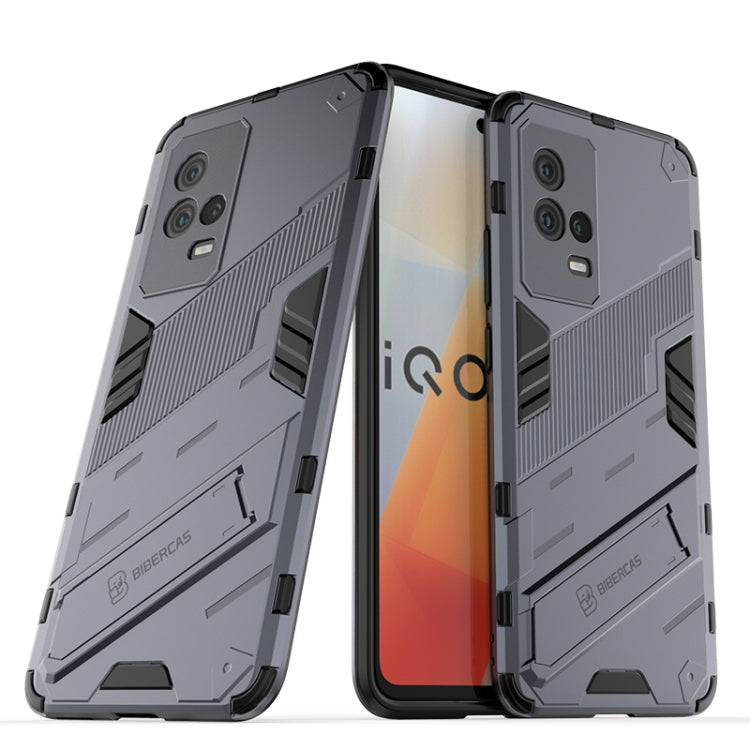 For vivo iQOO 8 Punk Armor 2 in 1 PC + TPU Shockproof Case with Invisible Holder