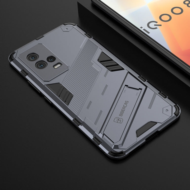 For vivo iQOO 8 Punk Armor 2 in 1 PC + TPU Shockproof Case with Invisible Holder
