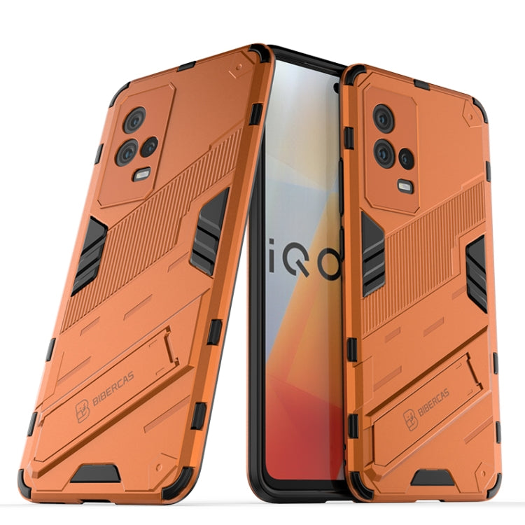 For vivo iQOO 8 Punk Armor 2 in 1 PC + TPU Shockproof Case with Invisible Holder