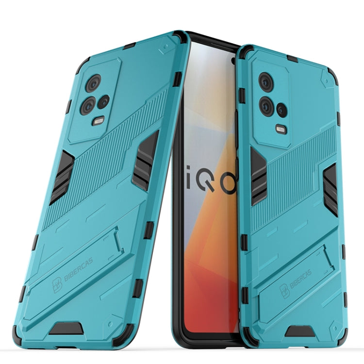 For vivo iQOO 8 Punk Armor 2 in 1 PC + TPU Shockproof Case with Invisible Holder