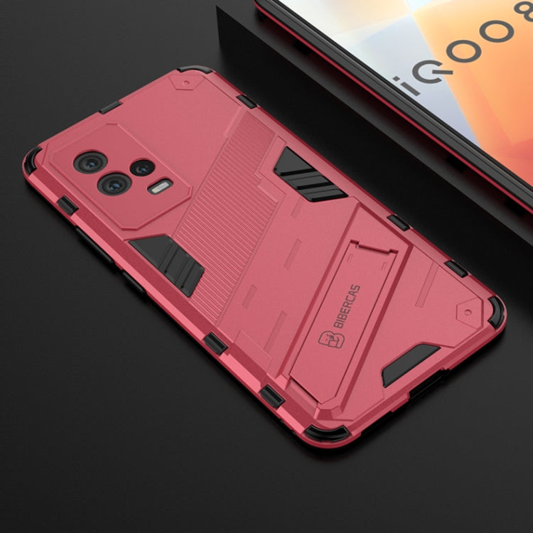 For vivo iQOO 8 Punk Armor 2 in 1 PC + TPU Shockproof Case with Invisible Holder