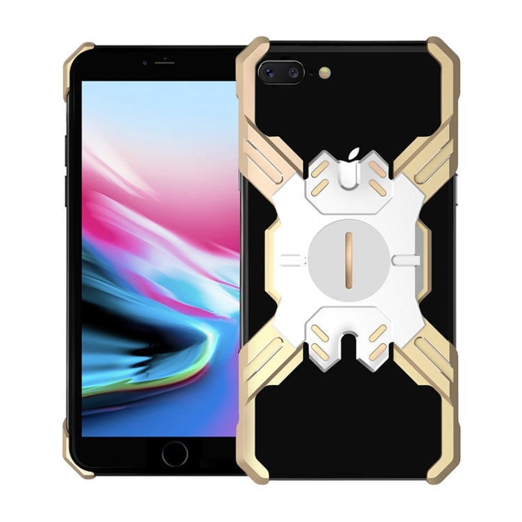 For iPhone 8 Plus / 7 Plus Hero Series Anti-fall Wear-resistant Metal Protective Case with Bracket