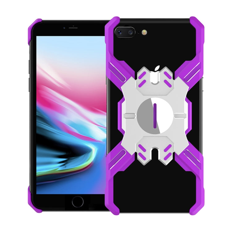 For iPhone 8 Plus / 7 Plus Hero Series Anti-fall Wear-resistant Metal Protective Case with Bracket
