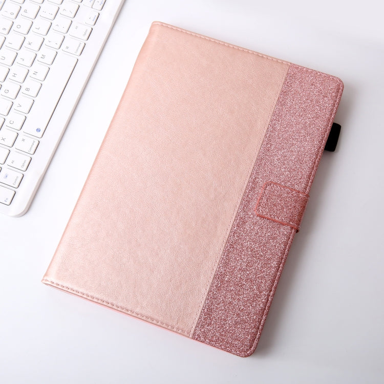 Glitter Powder Stitching Hot-pressed Changing PU Leather Case with Holder & Card Slots & Sleep / Wake-up Function For iPad 9.7 2018 / 2017