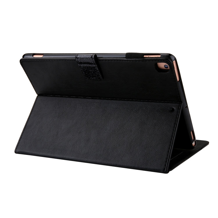 Glitter Powder Stitching Hot-pressed Changing PU Leather Case with Holder & Card Slots & Sleep / Wake-up Function For iPad 9.7 2018 / 2017