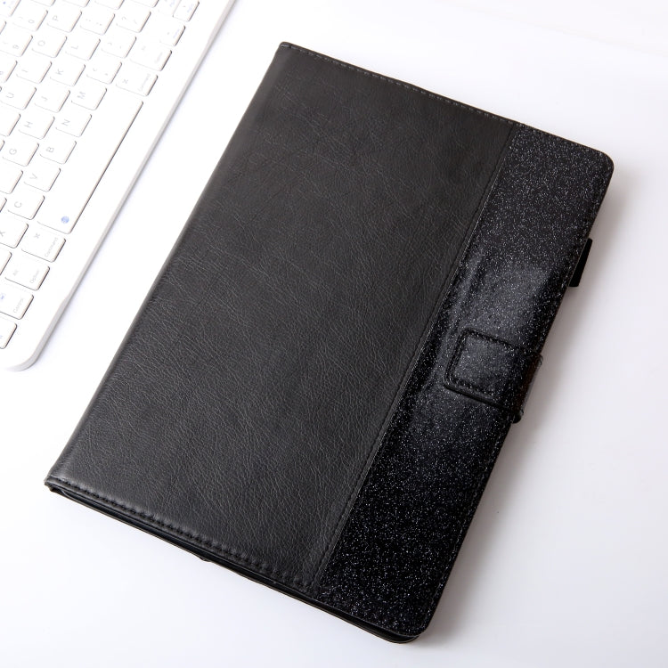 Glitter Powder Stitching Hot-pressed Changing PU Leather Case with Holder & Card Slots & Sleep / Wake-up Function For iPad 9.7 2018 / 2017