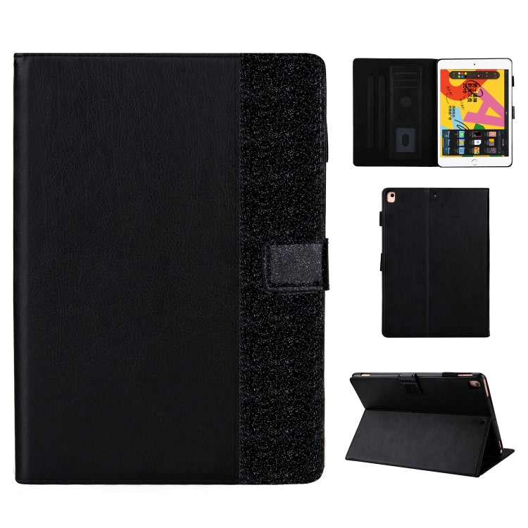 Glitter Powder Stitching Hot-pressed Changing PU Leather Case with Holder & Card Slots & Sleep / Wake-up Function For iPad 10.2 2021 / 2020 / 2019 / Pro 10.5