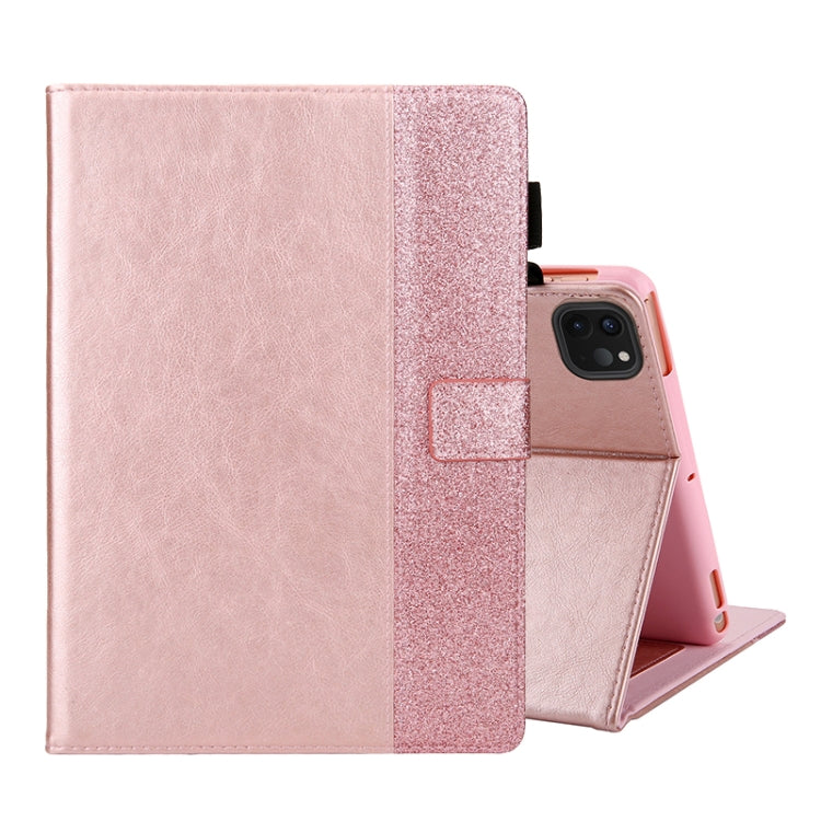 Glitter Powder Stitching Hot-pressed Changing PU Leather Tablet Case with Holder & Card Slots & Sleep / Wake-up Function For iPad 10.9 /Pro 11 2021/2020/2018