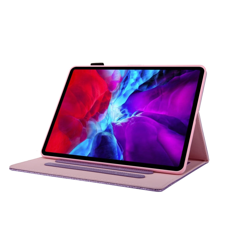Glitter Powder Stitching Hot-pressed Changing PU Leather Tablet Case with Holder & Card Slots & Sleep / Wake-up Function For iPad 10.9 /Pro 11 2021/2020/2018