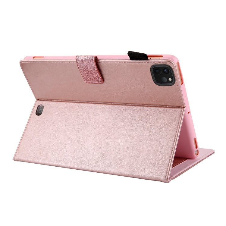 Glitter Powder Stitching Hot-pressed Changing PU Leather Tablet Case with Holder & Card Slots & Sleep / Wake-up Function For iPad 10.9 /Pro 11 2021/2020/2018
