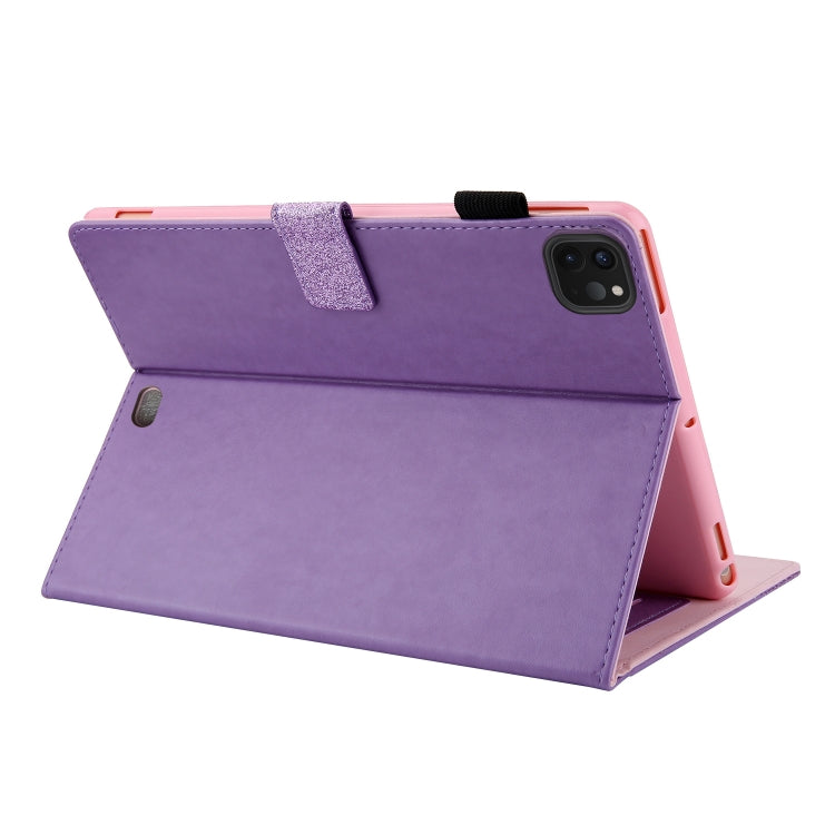 Glitter Powder Stitching Hot-pressed Changing PU Leather Tablet Case with Holder & Card Slots & Sleep / Wake-up Function For iPad 10.9 /Pro 11 2021/2020/2018