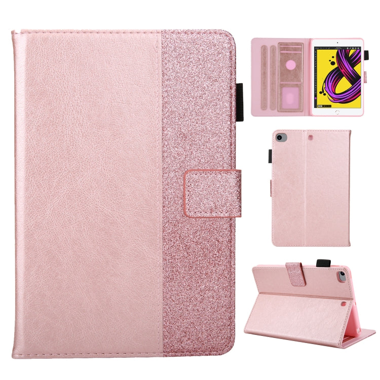 Glitter Powder Stitching Hot-pressed Changing PU Leather Case with Holder & Card Slots & Sleep / Wake-up Function For iPad mini 5/4/3/2/1