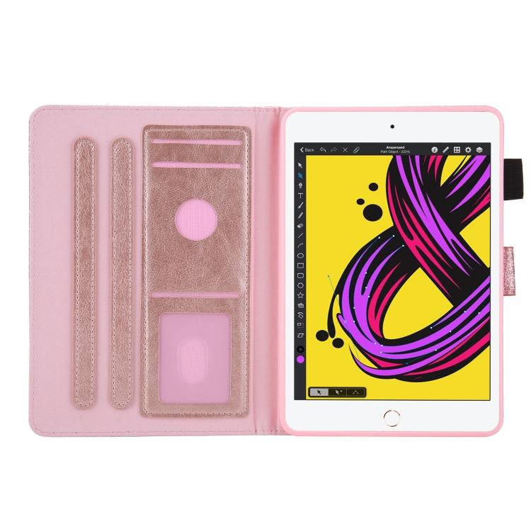 Glitter Powder Stitching Hot-pressed Changing PU Leather Case with Holder & Card Slots & Sleep / Wake-up Function For iPad mini 5/4/3/2/1