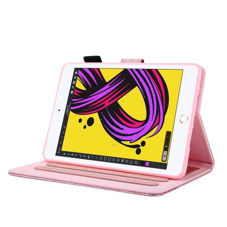 Glitter Powder Stitching Hot-pressed Changing PU Leather Case with Holder & Card Slots & Sleep / Wake-up Function For iPad mini 5/4/3/2/1