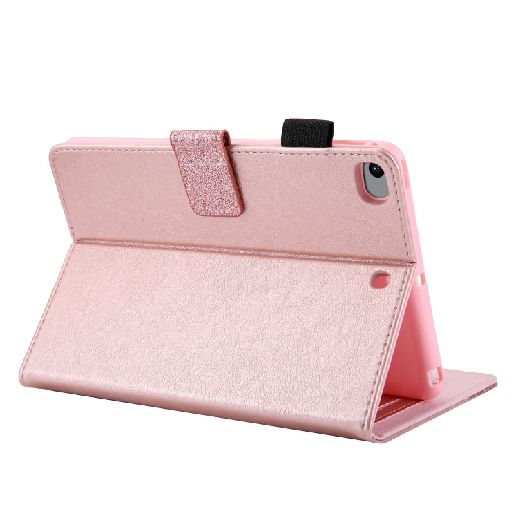 Glitter Powder Stitching Hot-pressed Changing PU Leather Case with Holder & Card Slots & Sleep / Wake-up Function For iPad mini 5/4/3/2/1