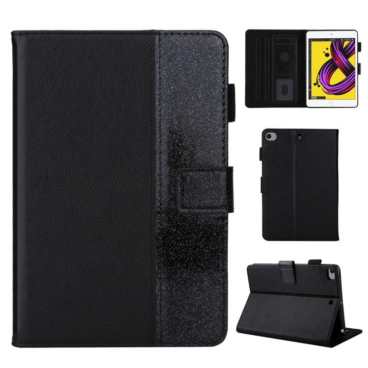 Glitter Powder Stitching Hot-pressed Changing PU Leather Case with Holder & Card Slots & Sleep / Wake-up Function For iPad mini 5/4/3/2/1