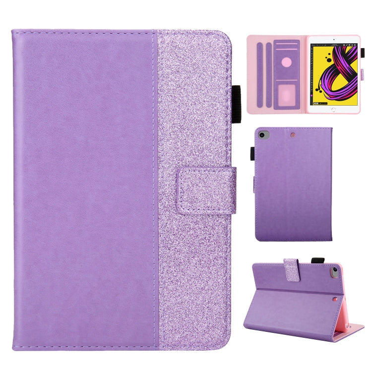 Glitter Powder Stitching Hot-pressed Changing PU Leather Case with Holder & Card Slots & Sleep / Wake-up Function For iPad mini 5/4/3/2/1
