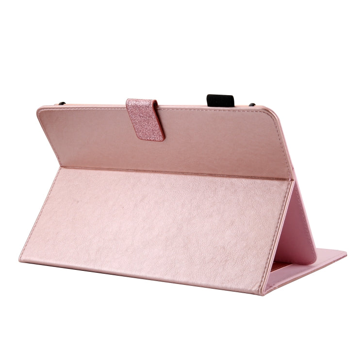 Glitter Powder Stitching Hot-pressed Changing PU Leather Case with Holder & Card Slots For 10 incn Universal Tablet
