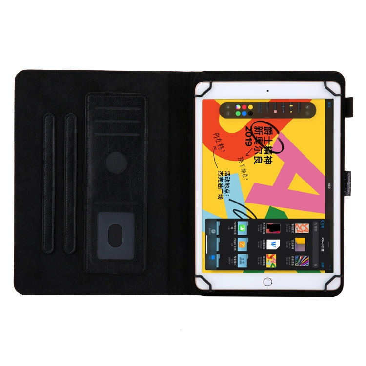 Glitter Powder Stitching Hot-pressed Changing PU Leather Case with Holder & Card Slots For 10 incn Universal Tablet