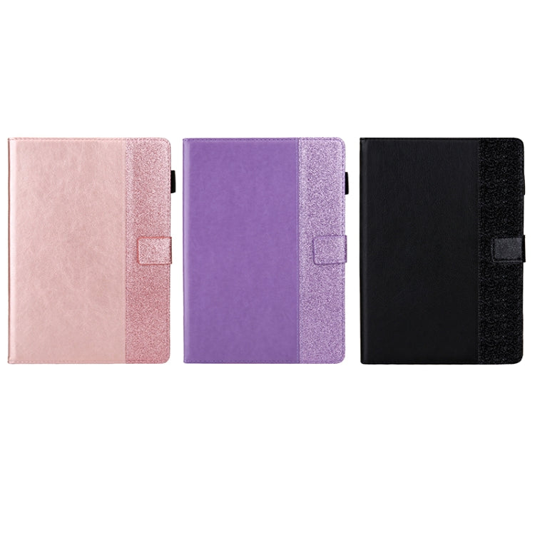 Glitter Powder Stitching Hot-pressed Changing PU Leather Case with Holder & Card Slots For 10 incn Universal Tablet