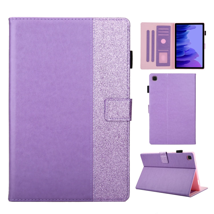 Glitter Powder Stitching Hot-pressed Changing PU Leather Case with Holder & Card Slots & Sleep / Wake-up Function For Samsung Galaxy Tab A7 10.4 2020 T500
