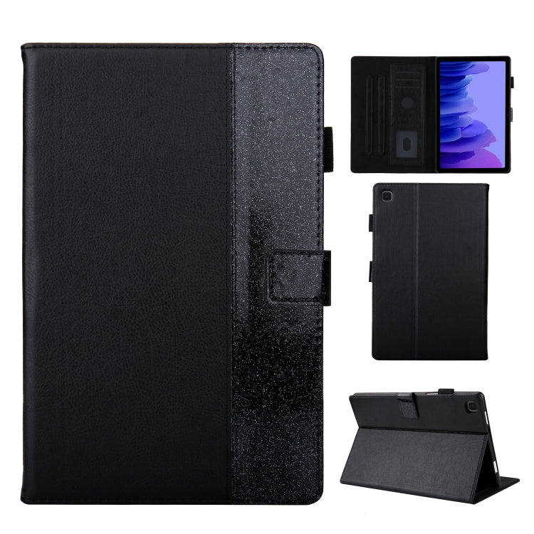 Glitter Powder Stitching Hot-pressed Changing PU Leather Case with Holder & Card Slots & Sleep / Wake-up Function For Samsung Galaxy Tab A7 10.4 2020 T500