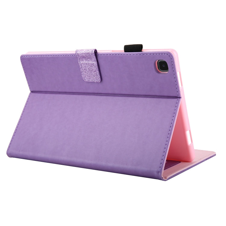 Glitter Powder Stitching Hot-pressed Changing PU Leather Case with Holder & Card Slots & Sleep / Wake-up Function For Samsung Galaxy Tab A7 10.4 2020 T500